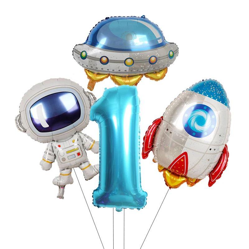 Astronot Tema Balonlar Roket Dış Uzay Uzay Gemisi Folyo Balonlar Doğum Günü Partisi Süslemeleri İçin Galaxy Tema Çocuk Çocuklar Globos Görüntü 2