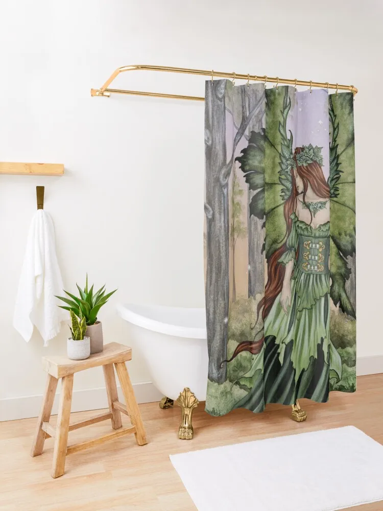 Bayan Orman Duş Perdesi Duş Banyolar İçin Zarif Banyo Banyo Ve Duş Ürünleri Banyo Dekor Perde Görüntü 2