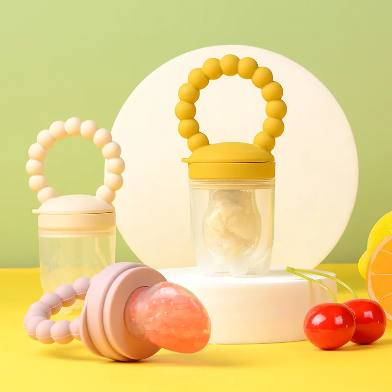 Bebek Emzik Meyve Besleyici Bebek Silikon Örgü Çanta Emzik Gıda sınıfı Meyve ve Sebze Besleyici Hemşirelik Yürümeye Başlayan diş çıkartma oyuncakları Görüntü 2