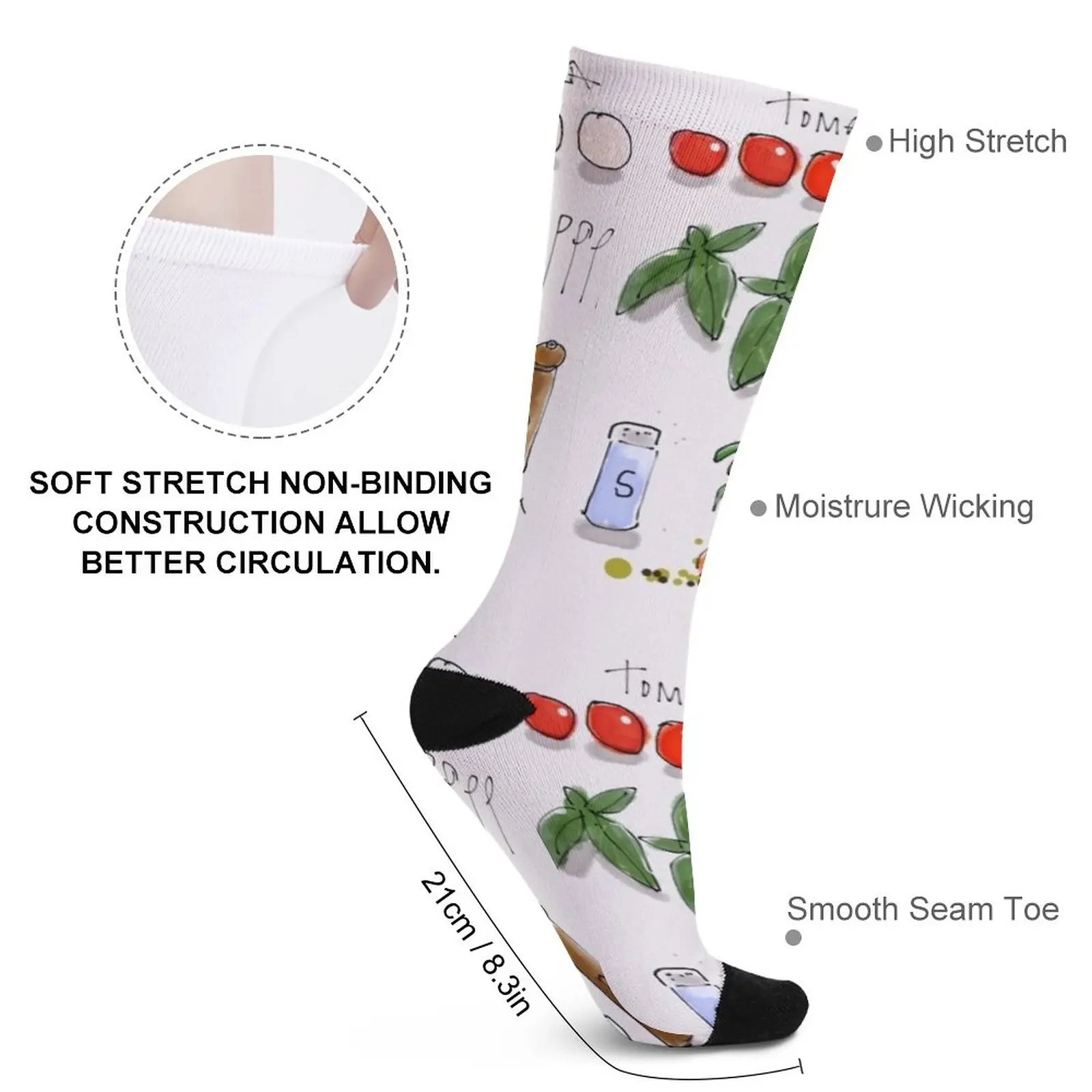 Caprese Salata Çorapları Yürüyüş botları komik hediyeler Görüntü 2
