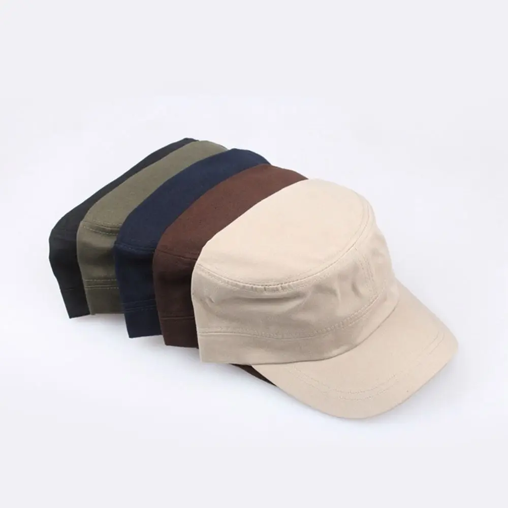 Erkekler Askeri Kap Ayarlanabilir Klasik Düz Kap Vintage Ordu Askeri Tarzı Düz Üst Kapaklar Şapka Yaz Açık Nefes Rahat Kap Görüntü 2