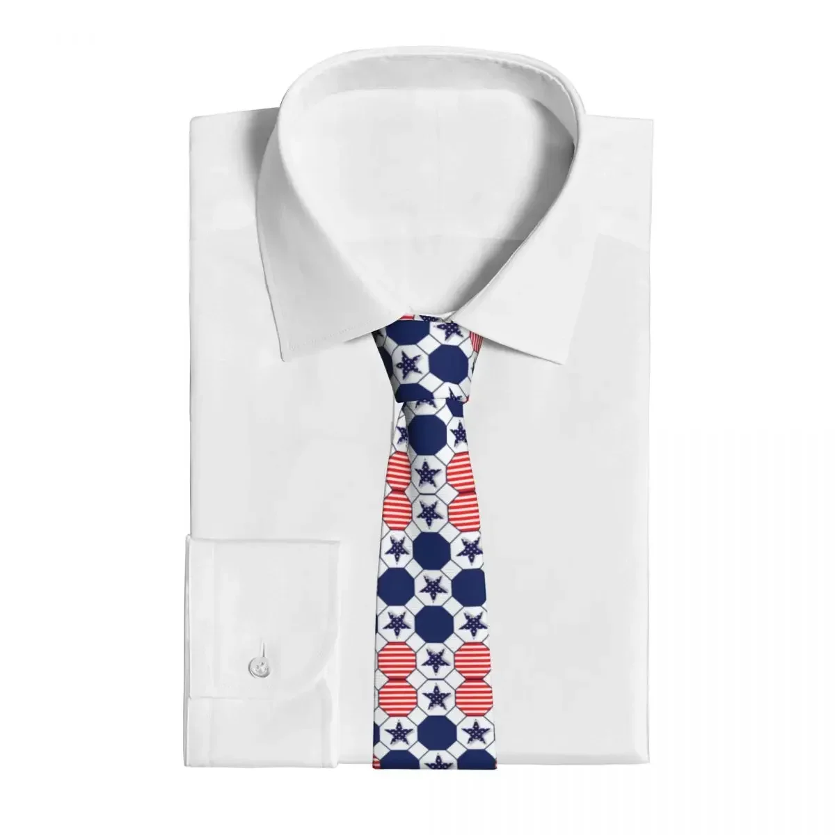 Erkekler için klasik Kravat İpek Erkek Kravatlar Düğün Parti için İş Yetişkin Boyun Kravat Rahat Amerikan Bayrağı Yıldız Kravat Görüntü 2