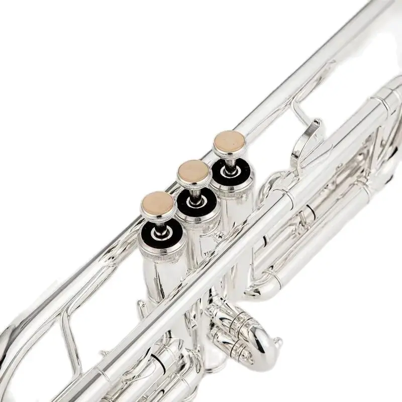Japonya kalite 9445CHS C Trompet C Düz Pirinç Gümüş Kaplama Profesyonel Trompet Müzik Aletleri ile Deri Kılıf Görüntü 2