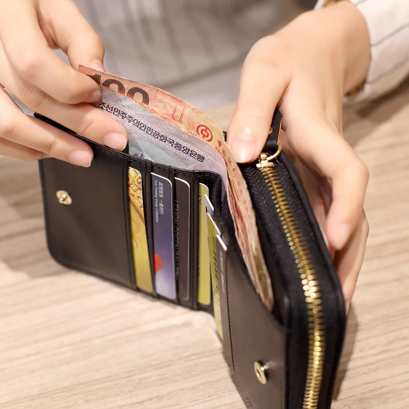 Kadın Kısa Cüzdan PU Deri Kadın Ekose Çantalar Nubuk kartlıklı cüzdan Moda Kadın Küçük Fermuarlı cüzdan bozuk para cüzdanı Görüntü 2