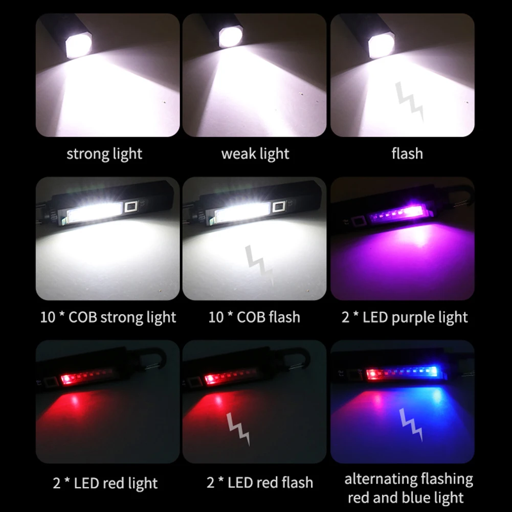 LED Taşınabilir el Feneri 10 İşık Modları 1200LM Zumlanabilir El Feneri USB Şarj Çok ışık kaynağı Açık Balıkçılık için Acil Görüntü 2