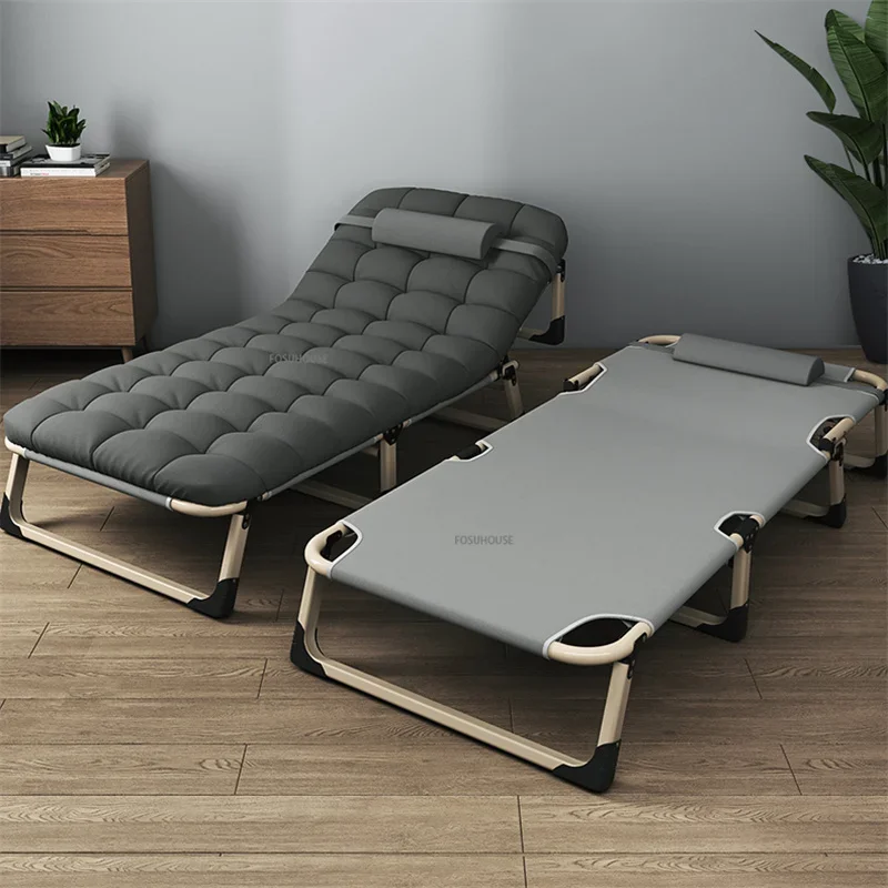 Modern Tek katlanır yatak Ofis Öğle Yemeği Molası Yatak Ev Daire Aile Yanı Taşınabilir kamp yatağı Çok Fonksiyonlu Uzanmış Sandalyeler Z Görüntü 2