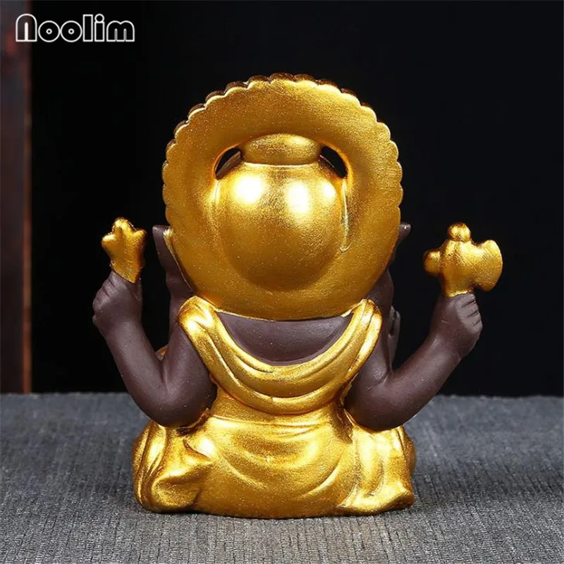 Mor Kil Altın Ganesha Süsler Yaratıcı Küçük Çay Evcil Çayevi Masa Aksesuarları Ev Ofis Araba Dekorasyon El Sanatları Görüntü 2