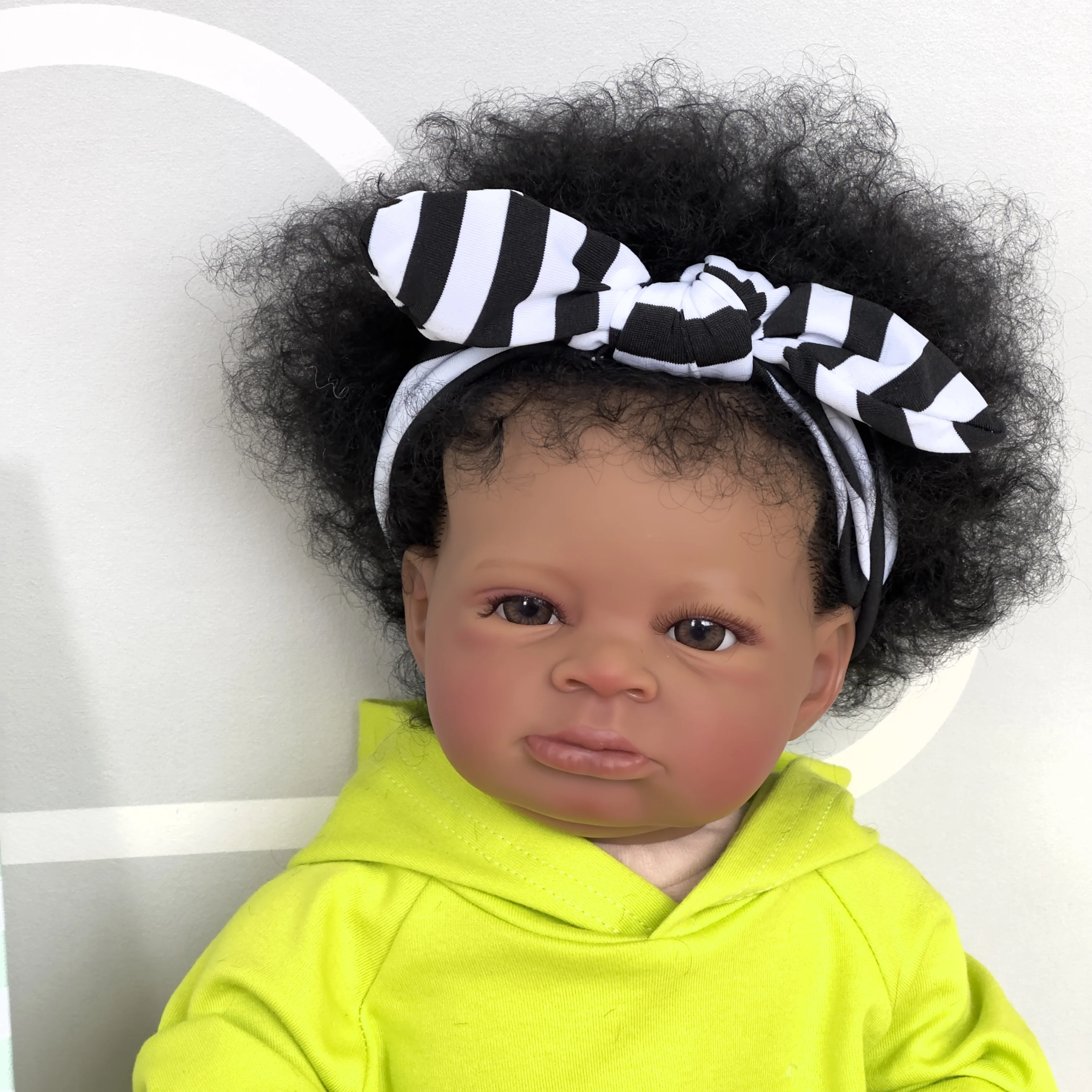 NPK 20 inç Reborn Bebek Lanny Koyu Kahverengi Deri Bebek Sanat Yapımı 3D Cilt Gerçekçi Bebek Koleksiyon Doll Görüntü 2