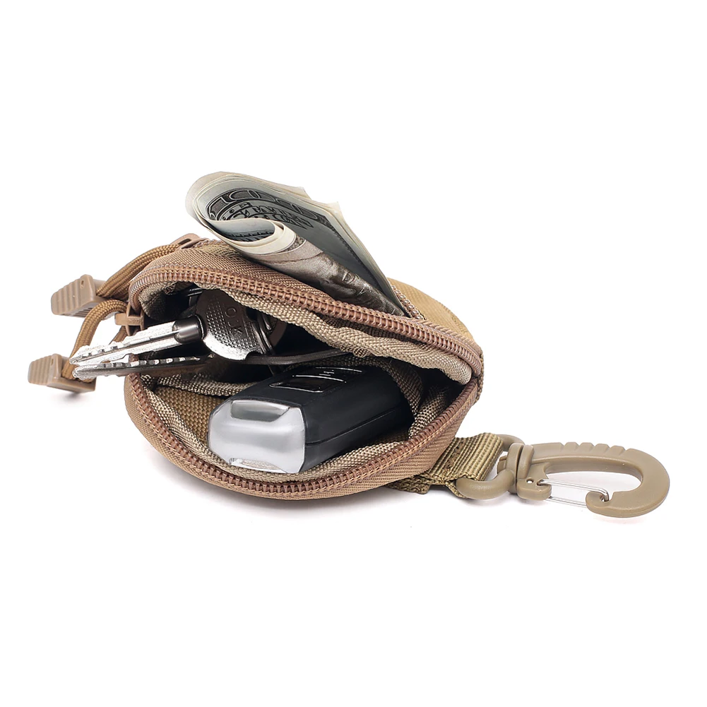 Naylon Taktik EDC Kılıfı Molle Cüzdan Çanta Taşınabilir Anahtar bozuk para cüzdanı Bel fanny Paketi Kulaklık Çanta Mini anahtarlıklı cüzdan Kılıfı Görüntü 2