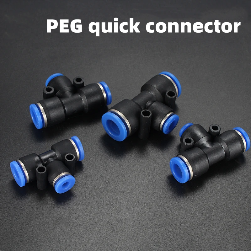 PEG Pnömatik Hızlı Fiş Hızlı Boru Eklem T Tipi Üç yollu Değişken Çaplı Tam PEG16-12 12-10 10-8 8-6 6-4 8-4 Görüntü 2