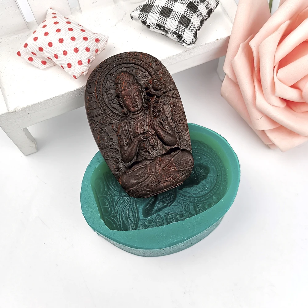 PRZY kalıp silikon nimet sabun muska Buda fondan kek dekorasyon DIY kalıpları Görüntü 2