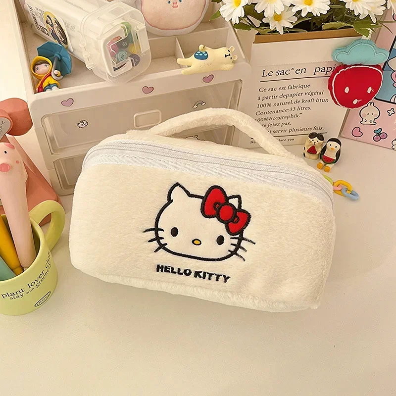 Sanrio Yeni Hello Kitty Karikatür Kozmetik Çantası kadın kuromi Büyük Y2K Çanta Organ Yastık makyaj fırçası saklama çantası Görüntü 2