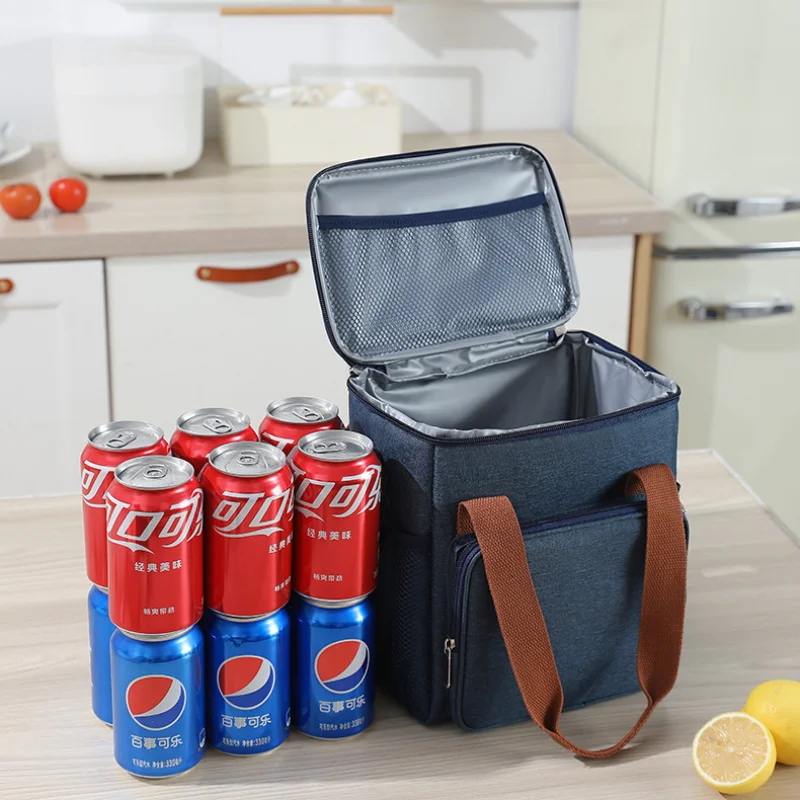 Taşınabilir Öğle Yemeği Çantası Seyahat Plaj Bira Sızdırmaz Gıda Depolama Termal soğutucu çanta Yalıtımlı soğutma torbası İçecek Kamp Piknik Çantası Görüntü 2
