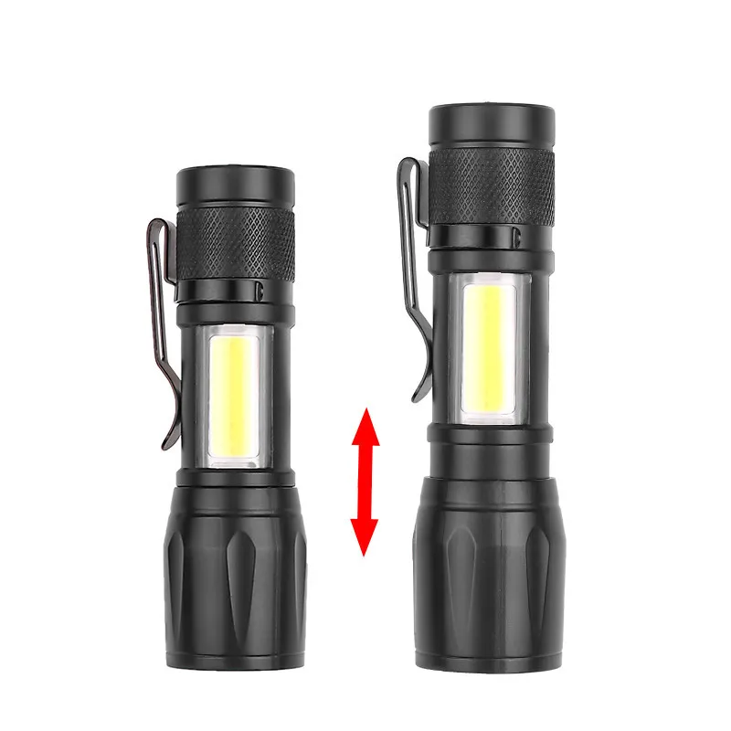 Taşınabilir şarj edilebilir zoom LED el feneri XP-G Q5 flaş ışıklı fener fener 3 aydınlatma modları kamp ışık Led Mini el feneri Görüntü 2