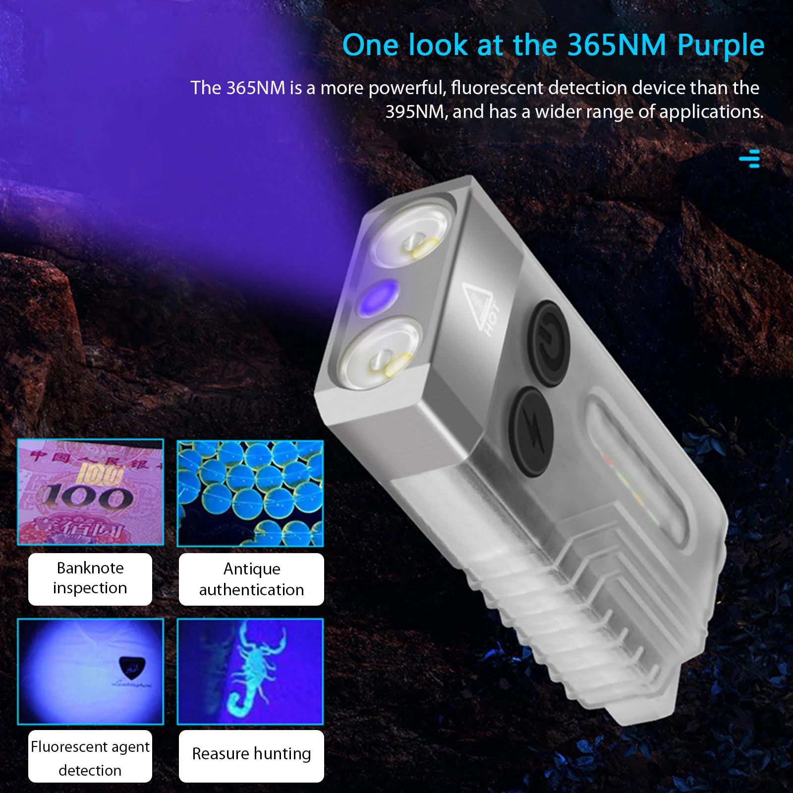 V10 anahtarlık el feneri USB tip-C şarj Mini taşınabilir Alarm kamp ışık IPX4 su geçirmez manyetik kırmızı ışık SOS kamp için Görüntü 2