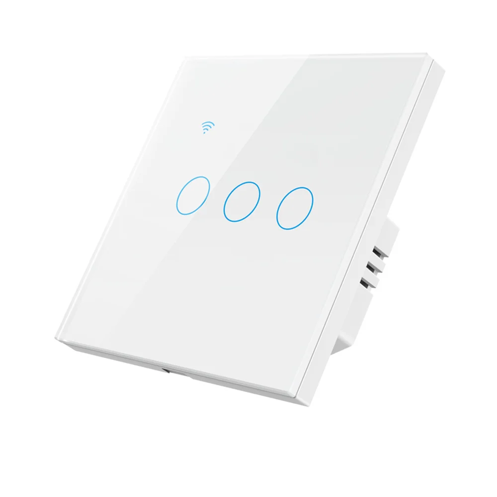 WiFi akıllı 1/2/3 / 4gang Anahtarı Paneli 86 Tipi Avrupa akıllı dokunmatik anahtarı ev ışık duvar düğmesi nötr tel Alexa Görüntü 2