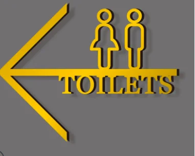 Yaratıcı Kapı Üstü Tabela Wc Güdümlü Etiket Plakası Özelleştirilmiş Tuvalet Duvar Yönlendirme Tuvalet Tabela Özelleştirilmiş Görüntü 2