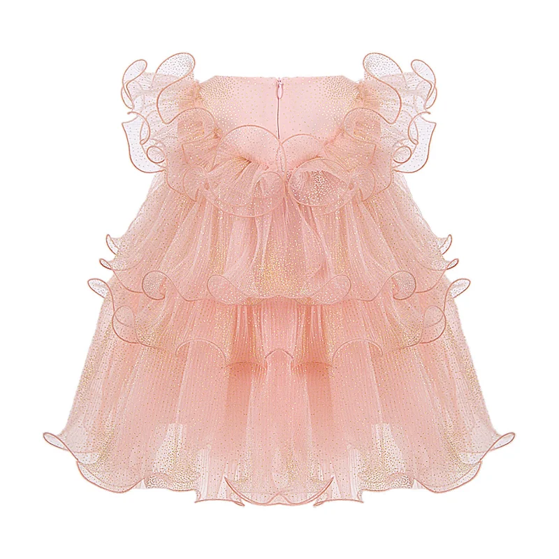 Yaz Parti Elbise Bebek Kız Prenses Kabarık Tül Resmi Elbise A-line Kolsuz Doğum Günü Elbise Piyano Performans Elbise E21205 Görüntü 2