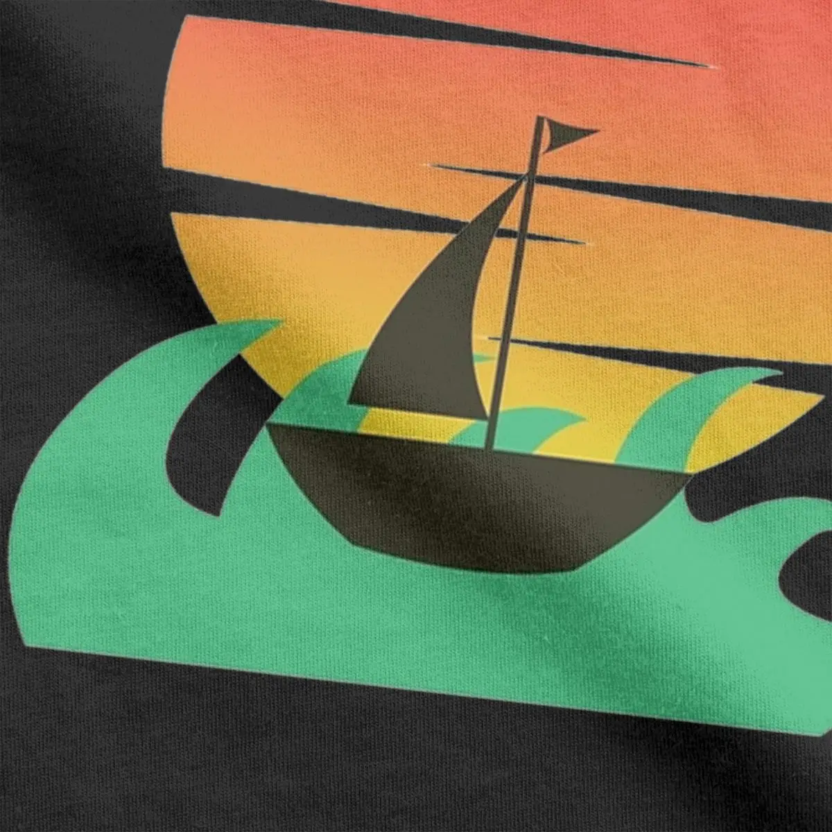 Yelken Içine Günbatımı Erkekler T Shirt vintage yelkenli tekne Çılgın Tees Kısa Kollu Ekip Boyun T-Shirt Saf Pamuk Hediye Fikri Giysi Görüntü 2