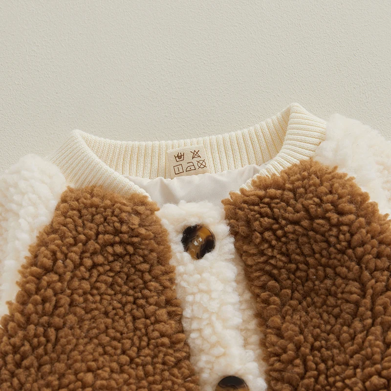 Yeni Sonbahar Bebek Yürüyor Bebek Artı Polar Kış Sıcak Kontrast Renk Ceket Giyim Ceket Çocuklar Kız Erkek Kalın Ceket Görüntü 2