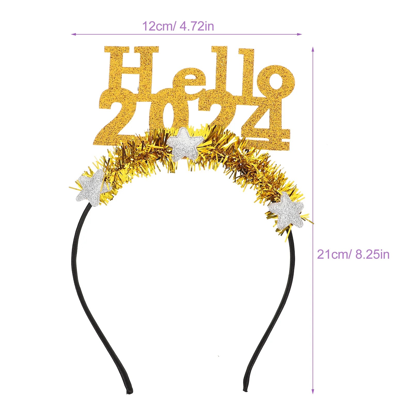 Yeni Yıl Tema Kafa Bandı Yaratıcı 2024 Kafa Bandı Festivali saç tokası Kadınlar için Görüntü 2