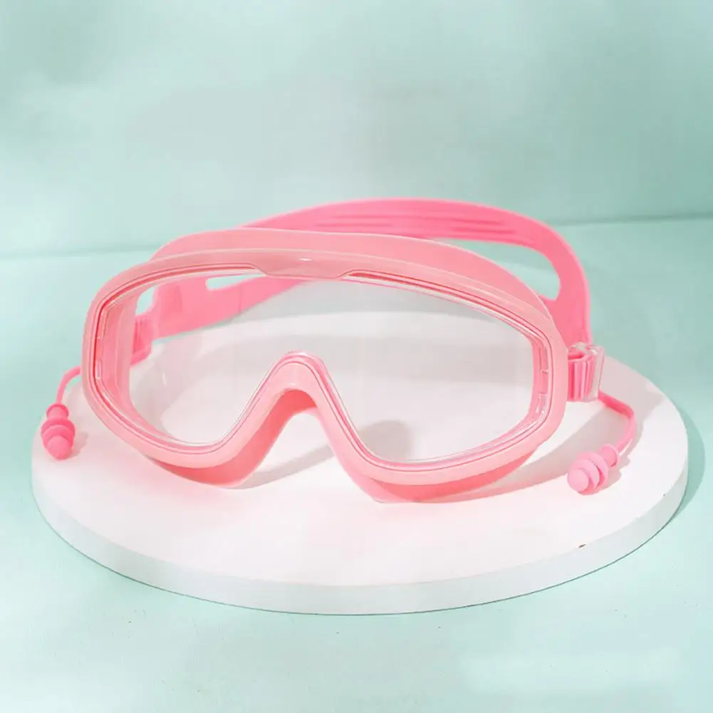 Yüzme gözlükleri Silikon Yüzmek Gözlük Büyük Çerçeve Kulak Tıkacı ile Erkekler Kadınlar Profesyonel HD Anti-sis Gözlük Yüzme Aksesuarları Görüntü 2