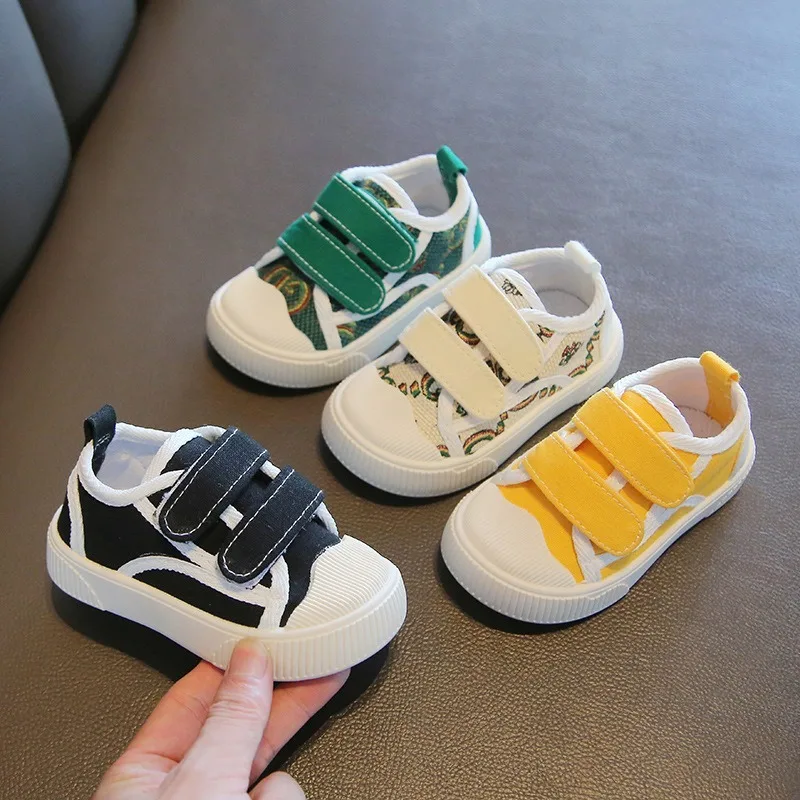 Çocuk Tuval Tek Düşük Üst Ayakkabı 2023 Yeni Kore Versiyonu Rahat Spor Bebek erkek ve kadın yumuşak ayakkabı Anti-skid Uwabaki Görüntü 2