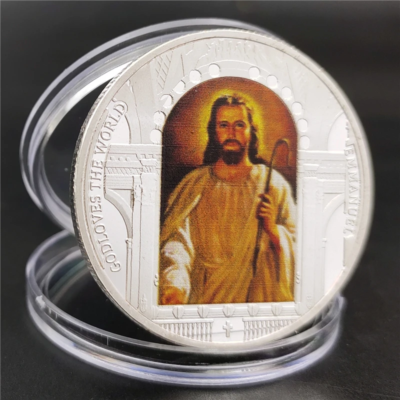 İsa Mesih Din Gümüş Kaplama hatıra parası Son Süper Hatıra Mücadelesi Paraları Hediye Görüntü 2