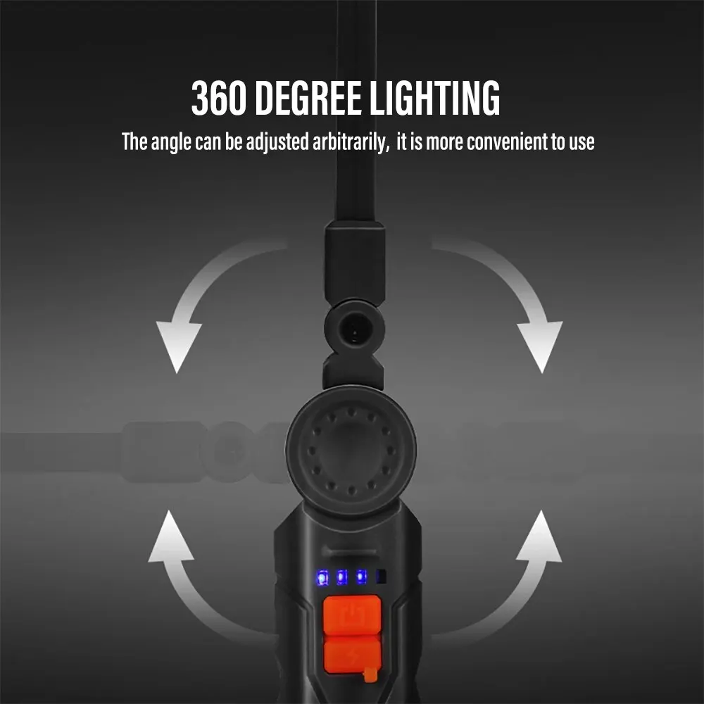 Şarj edilebilir LED çalışma ışığı kamp feneri Dönebilen Kafa 4 Aydınlatma Modu ile mıknatıs İle Su Geçirmez Acil Aydınlatma Görüntü 2