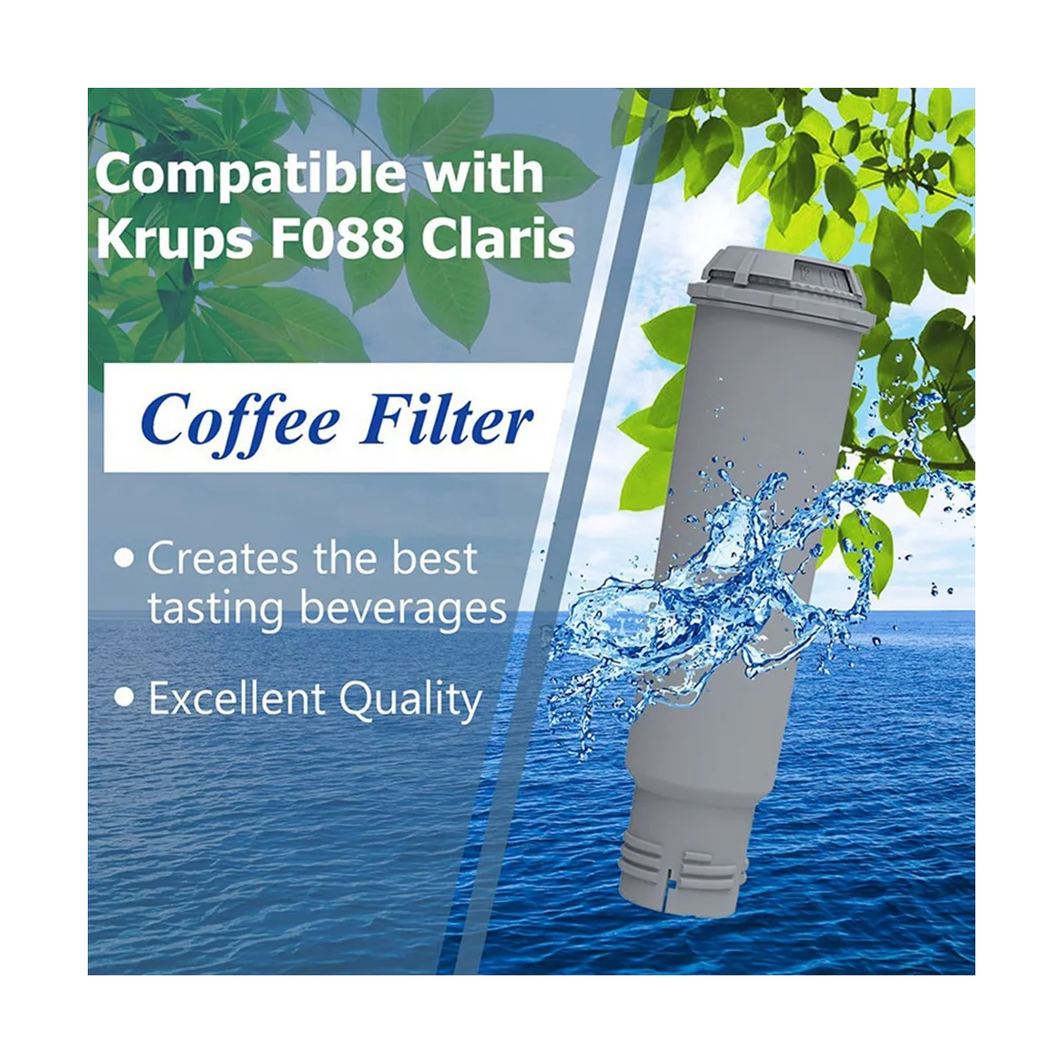 1 Adet espresso makinesi Su Filtresi Krups Claris F088 Aqua filtreleme sistemi, Siemens, Nivona, Gaggenau, AEG, Neff Görüntü 3