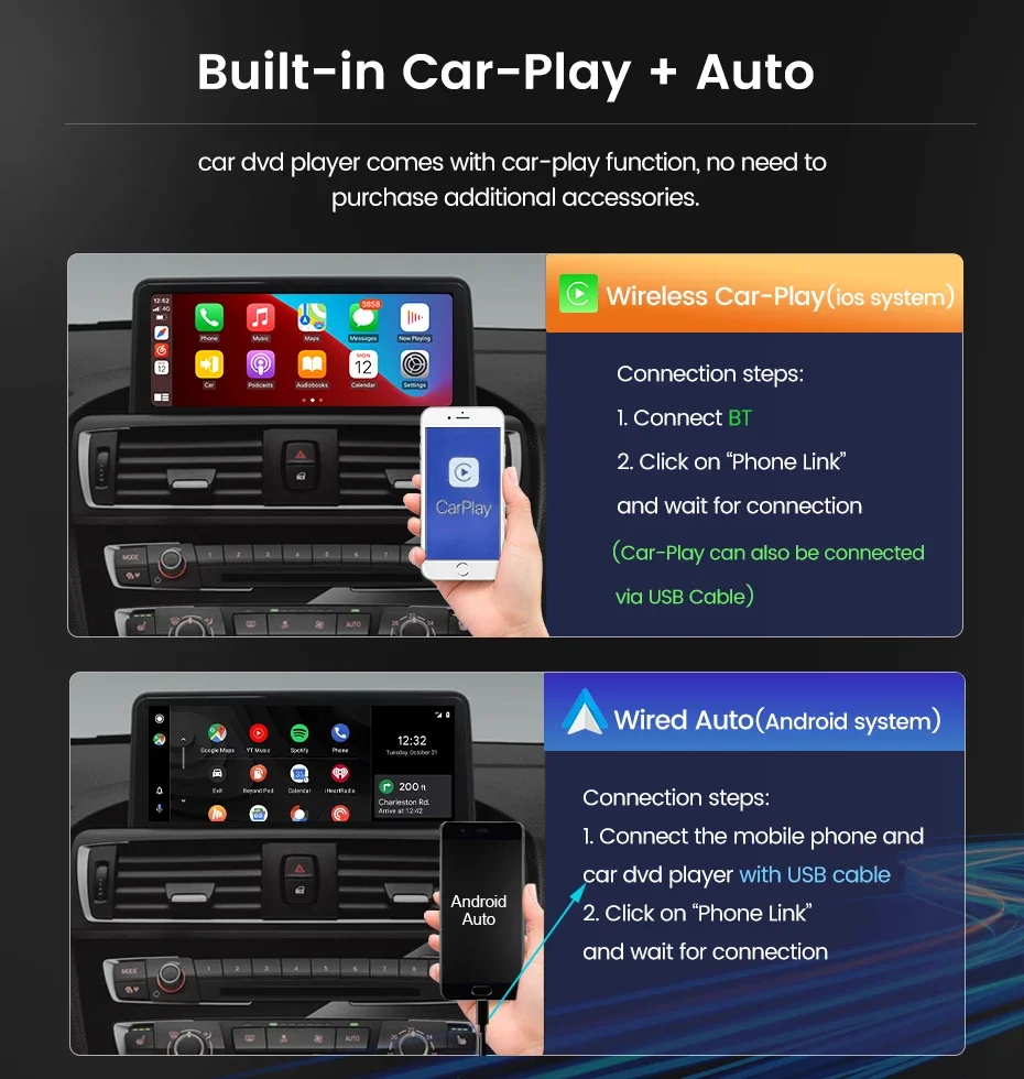 10.25 İnç Android 13 Multimedya Oynatıcı İçin BMW 1 2 Serisi F20 F21 2011-2019 Kablosuz Carplay Araba otomobil radyosu Destek AHD Kamera Görüntü 3