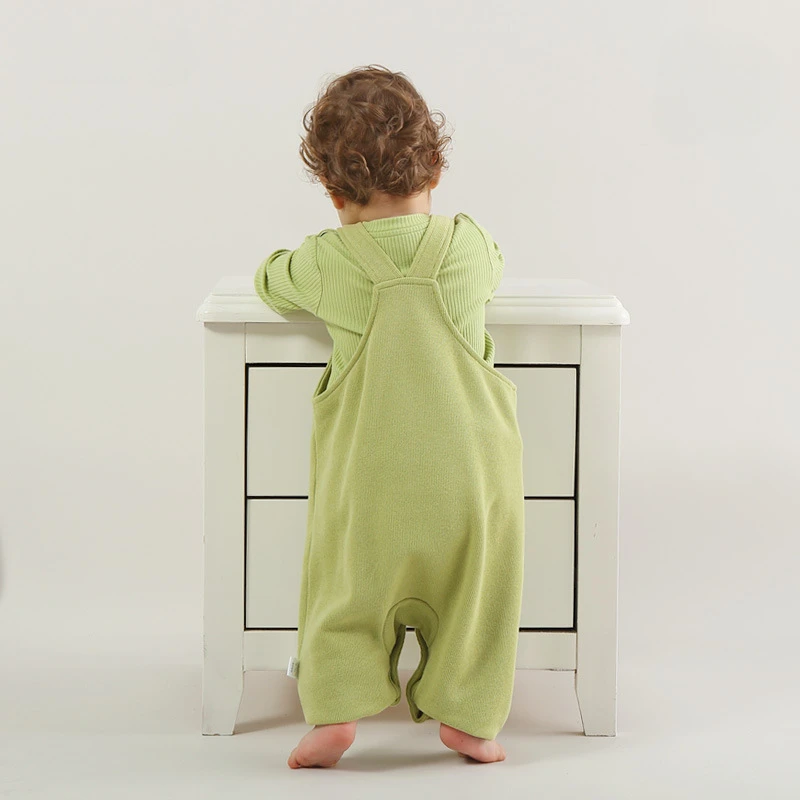2 adet Bebek Giysileri Kıyafetler Toddler Örme Kazak Uzun Pantolon Bebek Tulum Erkek Kaba Pamuklu Çocuk Tulum Avokado Yeşil Pantolon Görüntü 3
