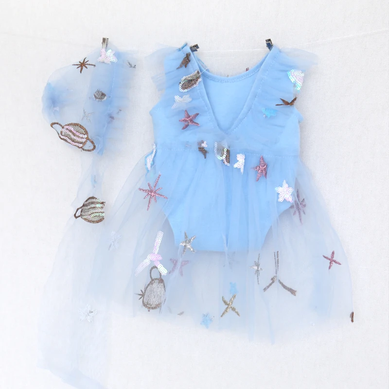 2020 Yeni Yaz Kanarya Sarı Etek Romper saç bandı seti Yenidoğan Kız Elbise Toddler Bebek Kız Prenses kıyafetler elbiseler Setleri Görüntü 3