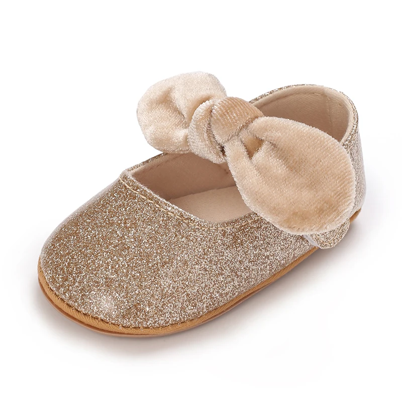 2023 Bebek Ayakkabıları PU Deri Okul Öncesi Kızların İlk Yürüteç Yay Yumuşak Taban Flaş Ayakkabı Kızların Yenidoğan Prenses Ayakkabı 0-18M Görüntü 3