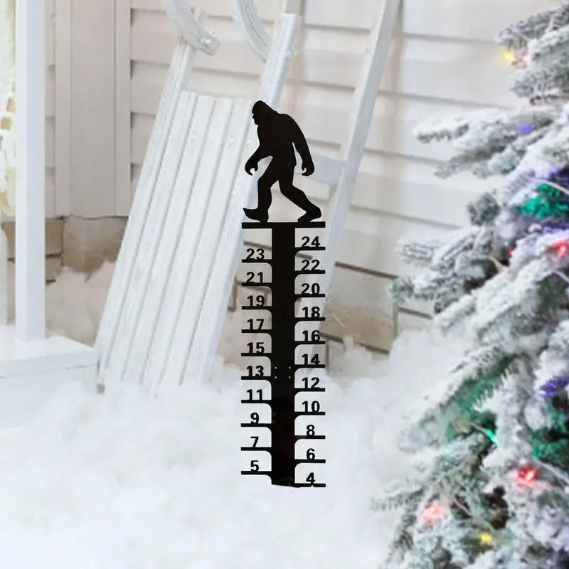 24 inç Kar Tanesi Ölçüm Göstergesi Taşınabilir Kar Göstergesi Noel Açık Ölçüm Göstergesi Metal Kar Cetvel Ev yılbaşı dekoru Görüntü 3
