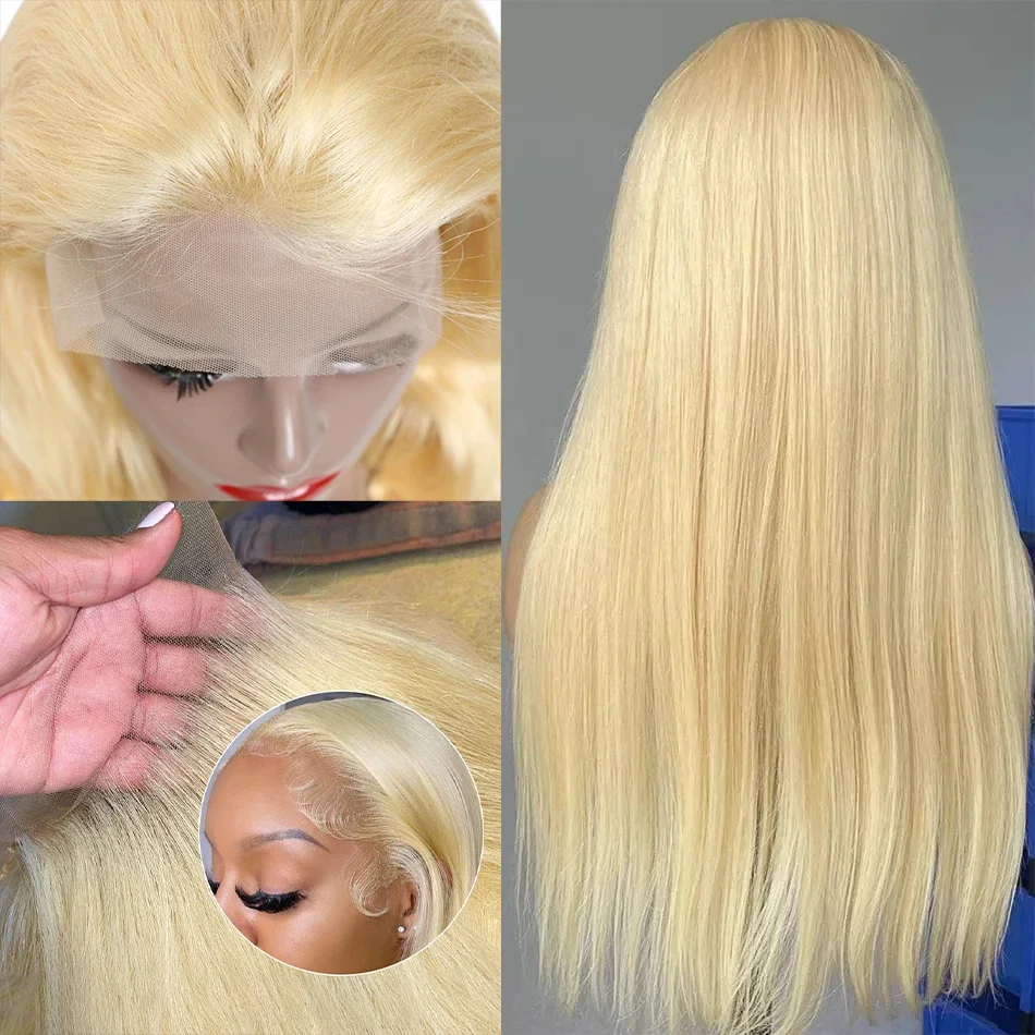 613 Sarışın 30 32 İnç HD Dantel Ön insan saçı peruk Kemik Düz Renkli HD Şeffaf 13x4 sırma ön peruk Kadınlar İçin Görüntü 3