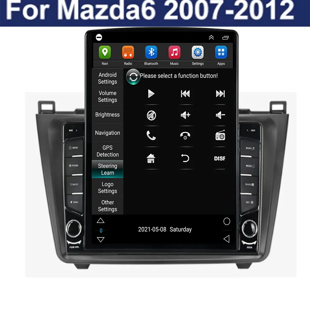 8G + 128G Android 12 Araba Radyo Multimedya Oynatıcı Mazda 6 GH 2007-2012 Autoradio GPS Navigasyon Kamera WİFİ IPS Ekran Stereo Görüntü 3