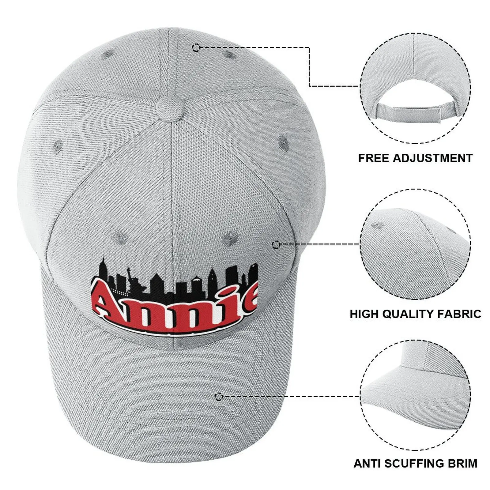 Annie New York Skyline Kentsel VintageCap beyzbol Şapkası Şapka Lüks Marka Rave Kadın Kap Erkek Görüntü 3