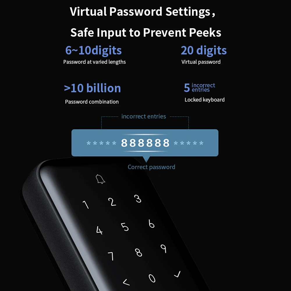 Aqara N100 / N200 Akıllı Kapı Kilidi Parmak İzi Şifre Bluetooth uyumlu Kilidini NFC Apple HomeKit Mi Ev APP Akıllı Bağlantı Görüntü 3