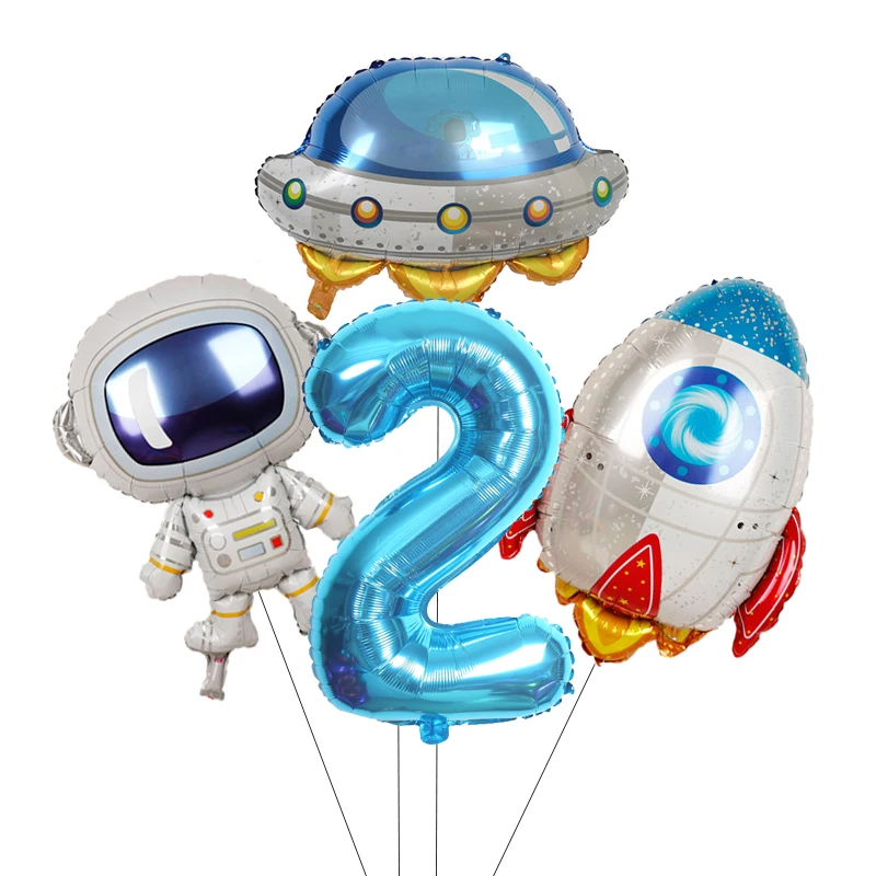 Astronot Tema Balonlar Roket Dış Uzay Uzay Gemisi Folyo Balonlar Doğum Günü Partisi Süslemeleri İçin Galaxy Tema Çocuk Çocuklar Globos Görüntü 3