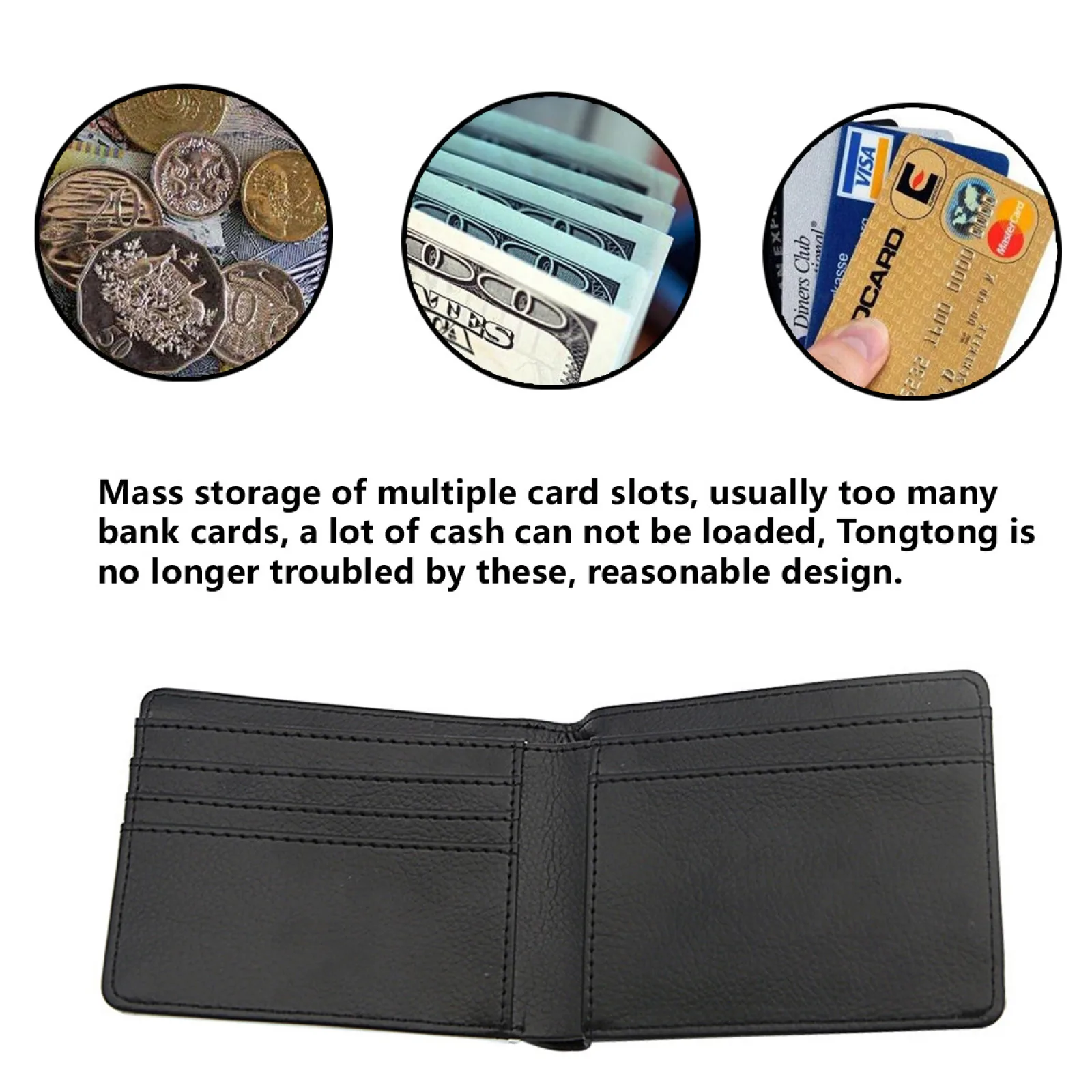 Ağlayan deri cüzdan Erkekler İnce Çanta kart tutucu Cüzdan Para Çantası Ağlayan Tv Gösterisi Gerçeklik Kolaj Kolaj Tasarım Pop Kültürü Görüntü 3
