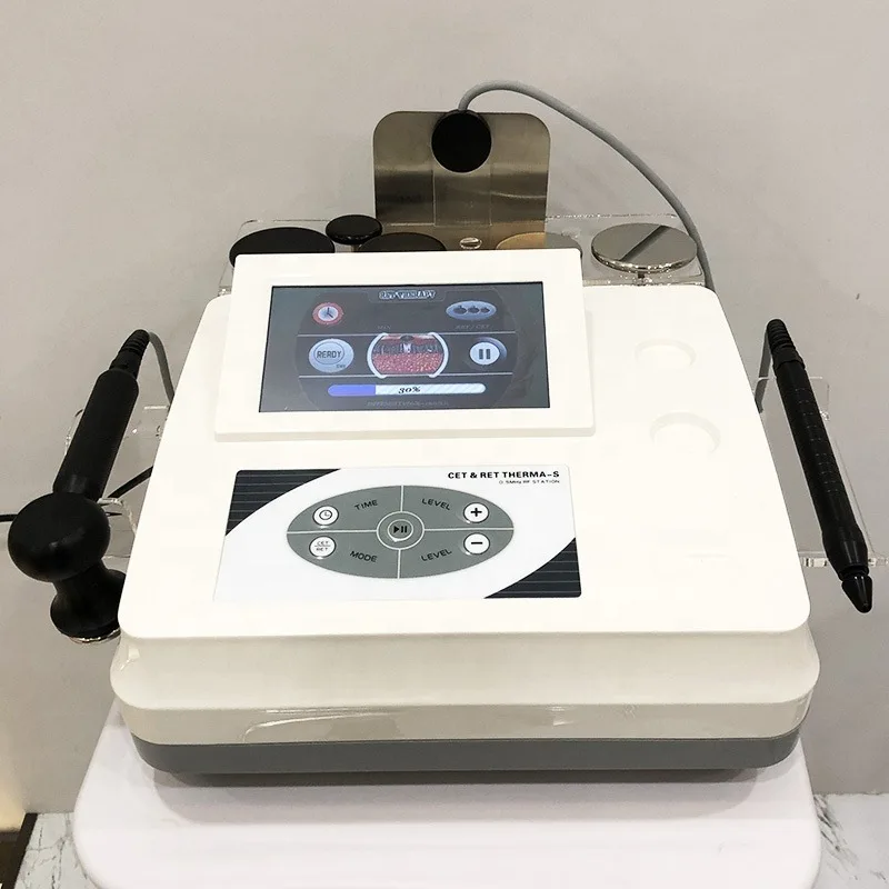 Ağrı kesici Yüz Kaldırma Yağ Kaybı Taşınabilir RET CET RF Monopolar Mikrodalga Rehabilitasyon Tecar Makinesi Güzellik Salonu Ekipmanları  Görüntü 3
