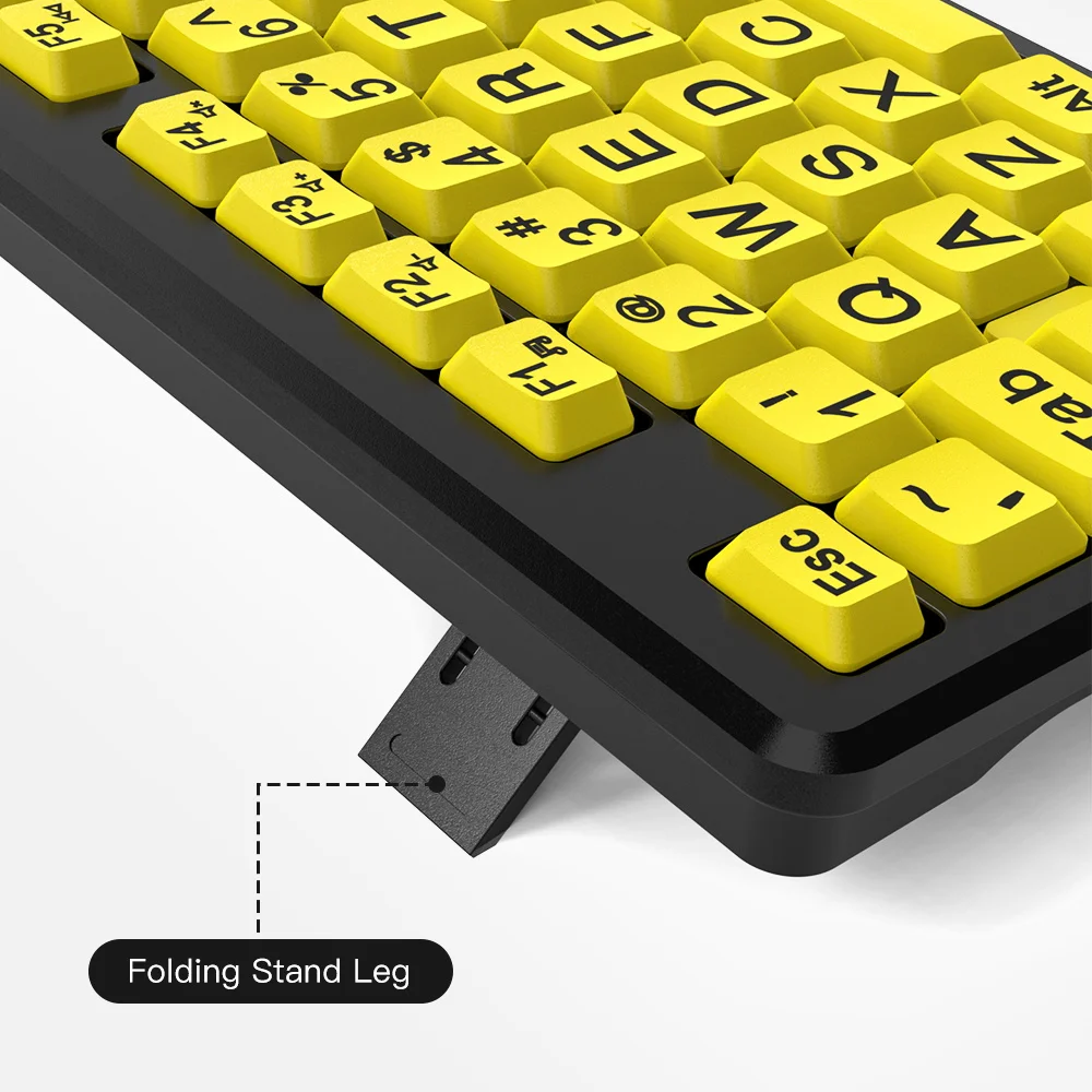 Büyük Yazı Tipi Baskı USB Kablolu Klavye 104 Tuşları Tam Boy Bilgisayar Klavye Yaşlılar için Büyük Karakter Klavye Görüntü 3