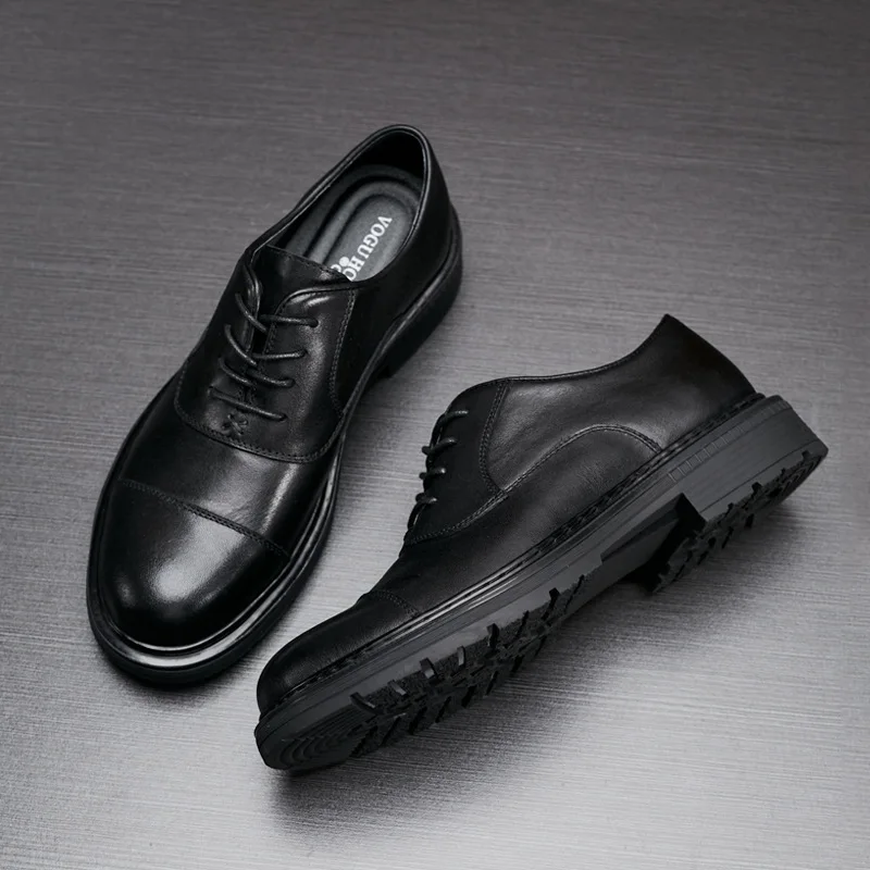 Dantel-Up İş erkek ayakkabısı Erkekler yüksek kalite hakiki deri ayakkabı Erkekler Elbise Ayakkabı Yaz Bahar İnek Derisi Erkek tasarım ayakkabı Görüntü 3
