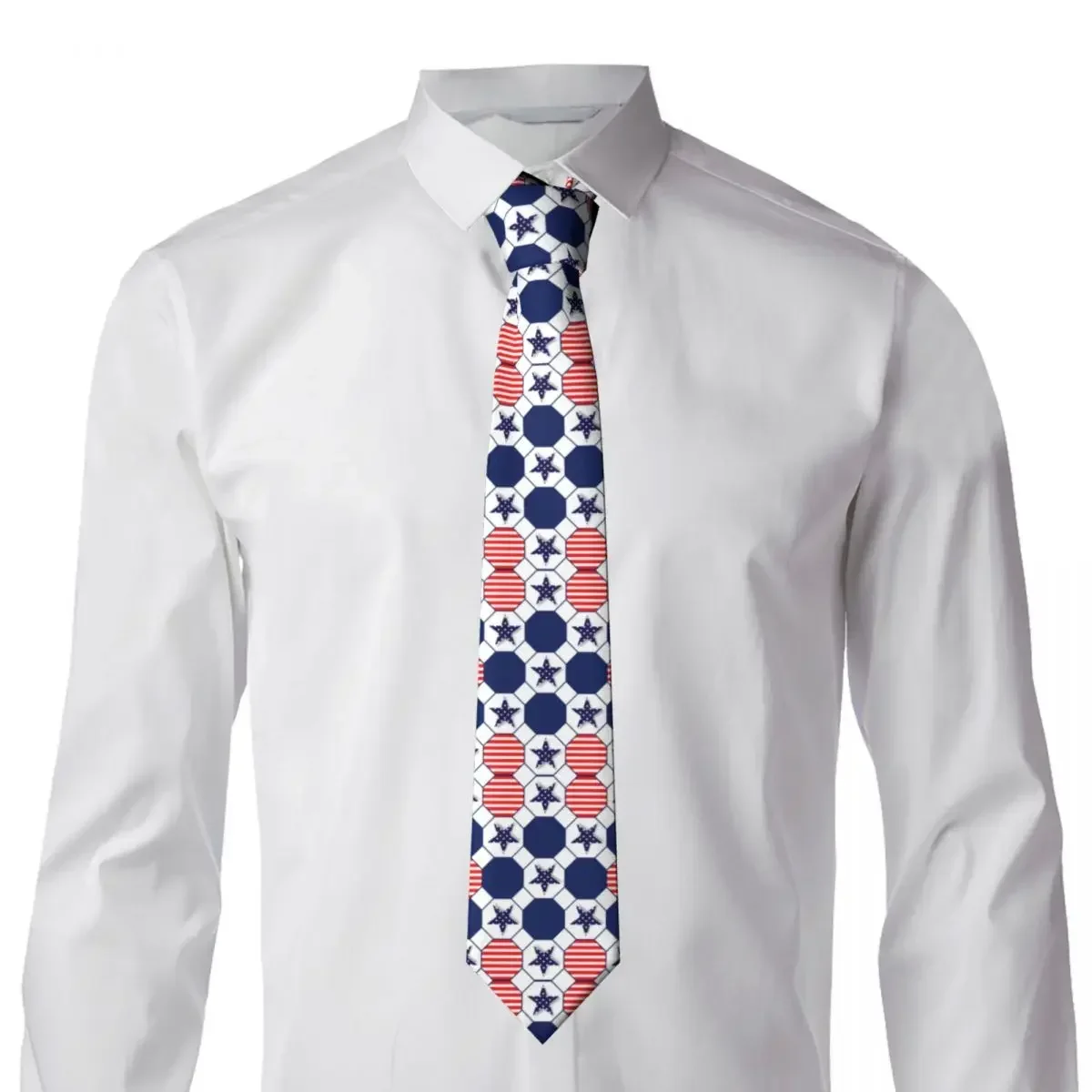 Erkekler için klasik Kravat İpek Erkek Kravatlar Düğün Parti için İş Yetişkin Boyun Kravat Rahat Amerikan Bayrağı Yıldız Kravat Görüntü 3