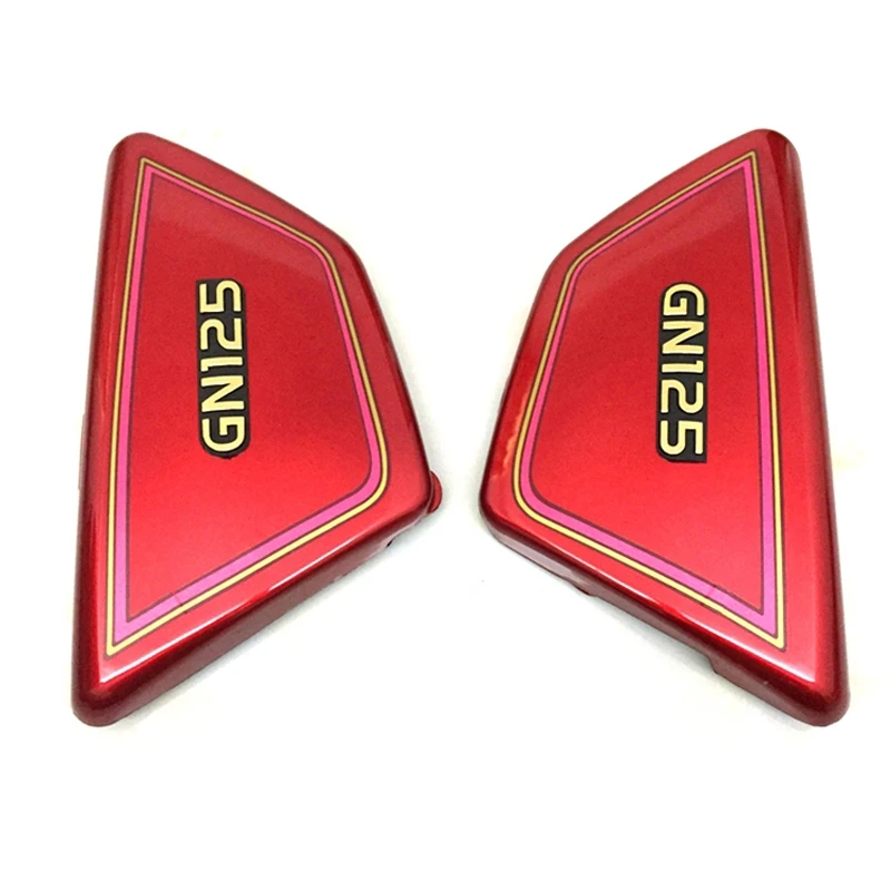 Kırmızı Motosiklet Pil Yan çerçeve Yan Kapakları Panelleri Suzuki GN125 GN 125 Görüntü 3