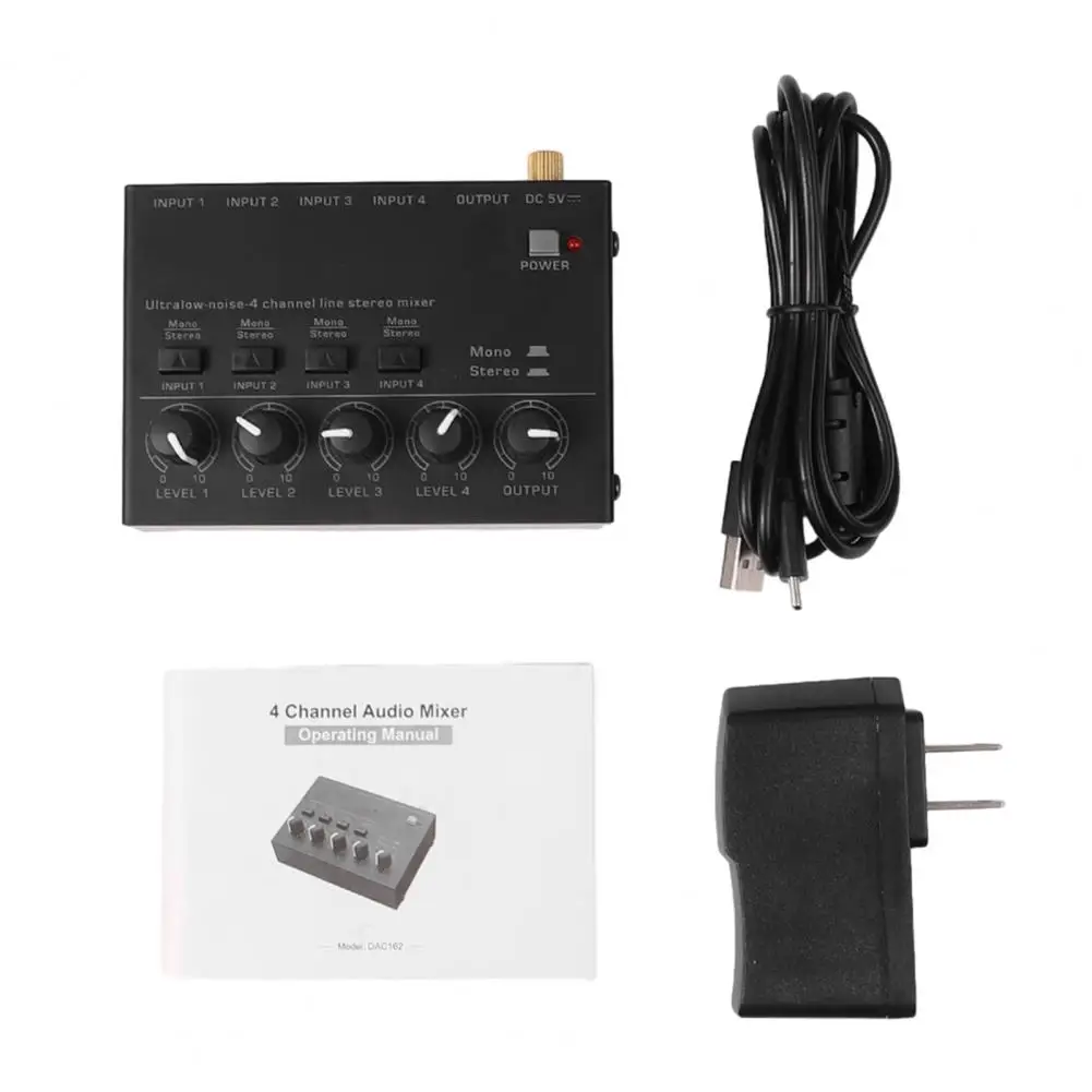 MAX400 Tuner Mono Basit Anahtarlama Düşük Gürültü Ses Kontrolü 4 Kanal Stereo ABD Plug Hattı Mikser Mini ses mikseri Stüdyo Malzemeleri Görüntü 3