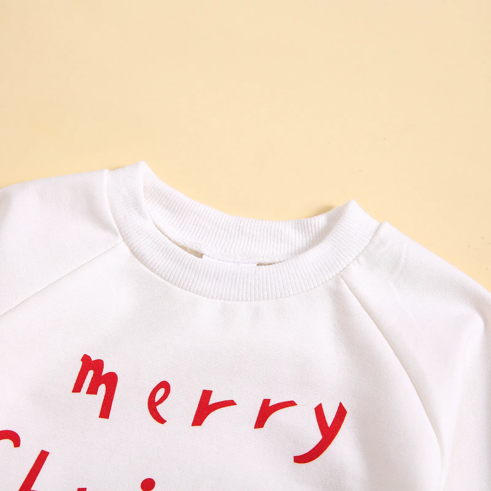 Merry Christmas Baskı Kıyafetler Toddler 2 ADET Kızlar Uzun Kollu üstler ve pantolonlar İçin Giysi Set Çocuk Çocuk Giysileri 아동 상하복 세트 Görüntü 3