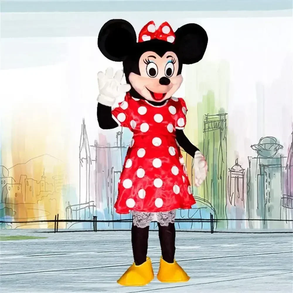 Mickey Minnie Mouse Cosplay Maskot Oyuncak Kostüm Yetişkin Anime Karikatür Reklam Parti Büyük Peluş Reklam Olay Parti Yetişkin Görüntü 3