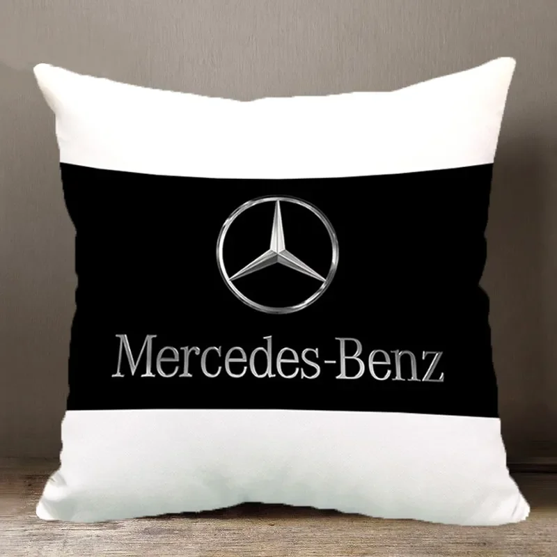 Minder örtüsü Mercedes-Benz Araba Dekoratif Yastık Kılıfı Çift Taraflı Baskılı Kare Yastık Kılıfı Görüntü 3